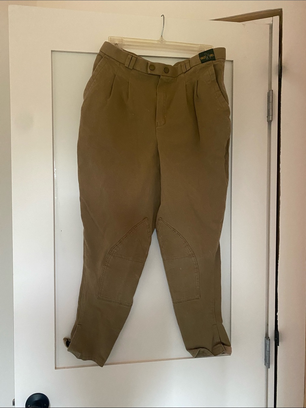 Tally Ho Men's Tan Riding Chinos with Knee Patches